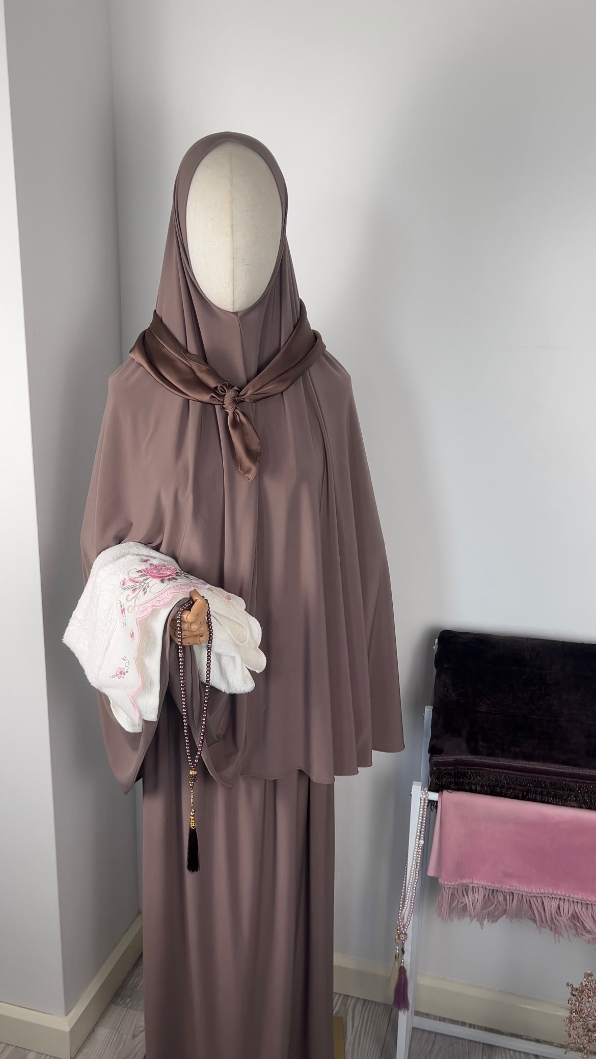 SKIRT KHIMAR SET PURPLE TAUPE