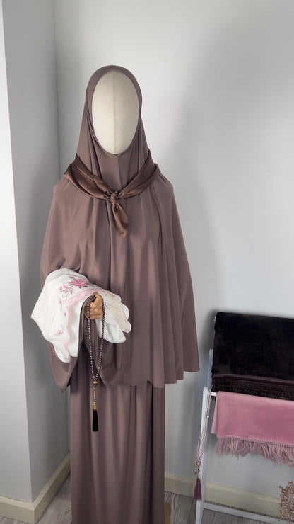 SKIRT KHIMAR SET PURPLE TAUPE