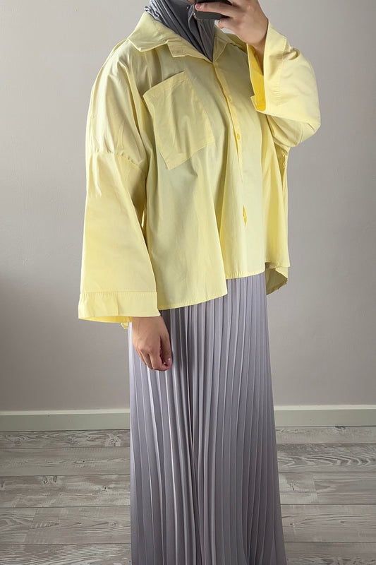 BUTTER YELLOW BUTTON SHIRT