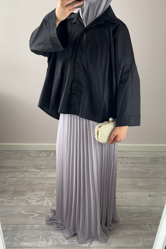 BLACK BUTTON SHIRT