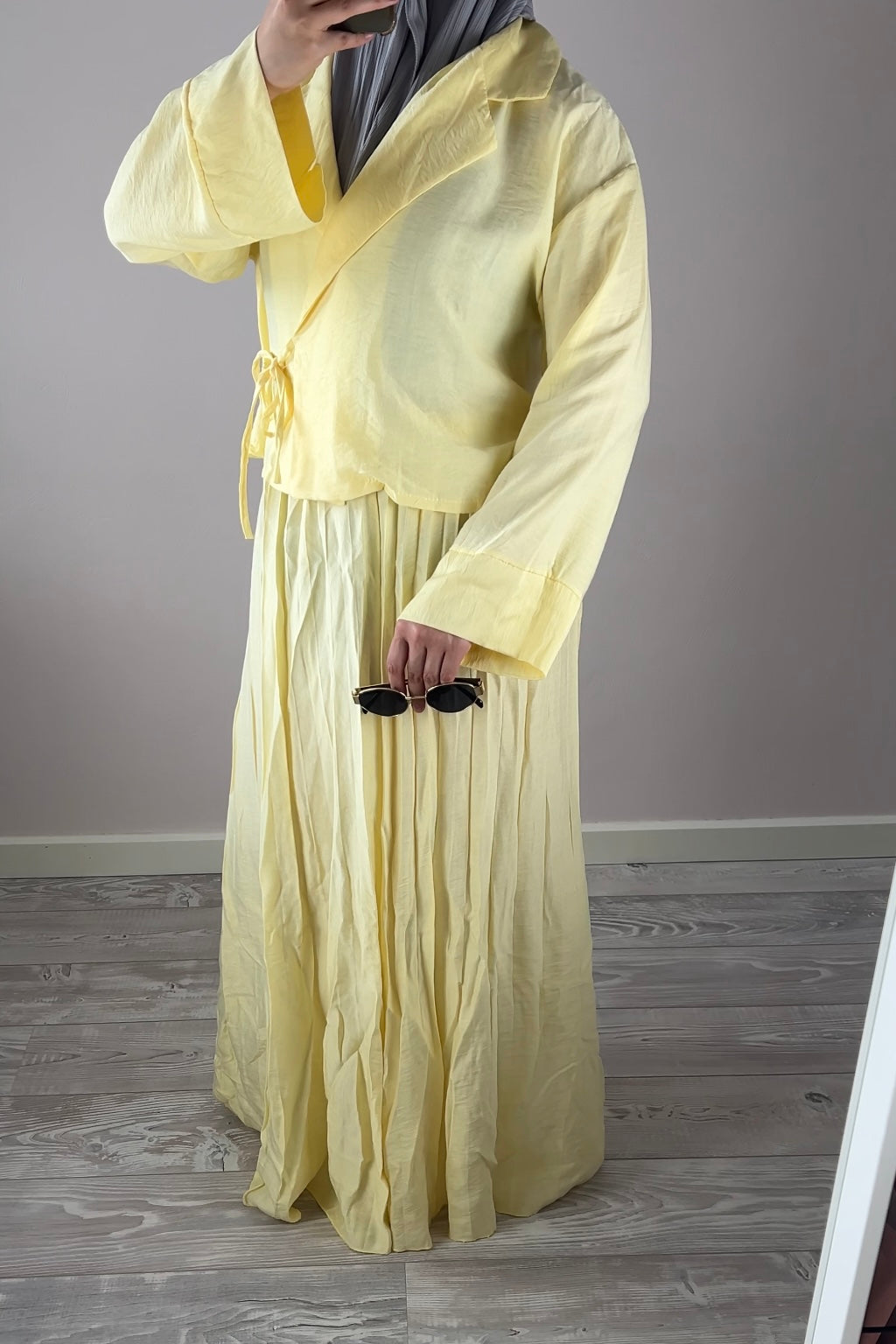BUTTER YELLOW PLISSE WRAP SET