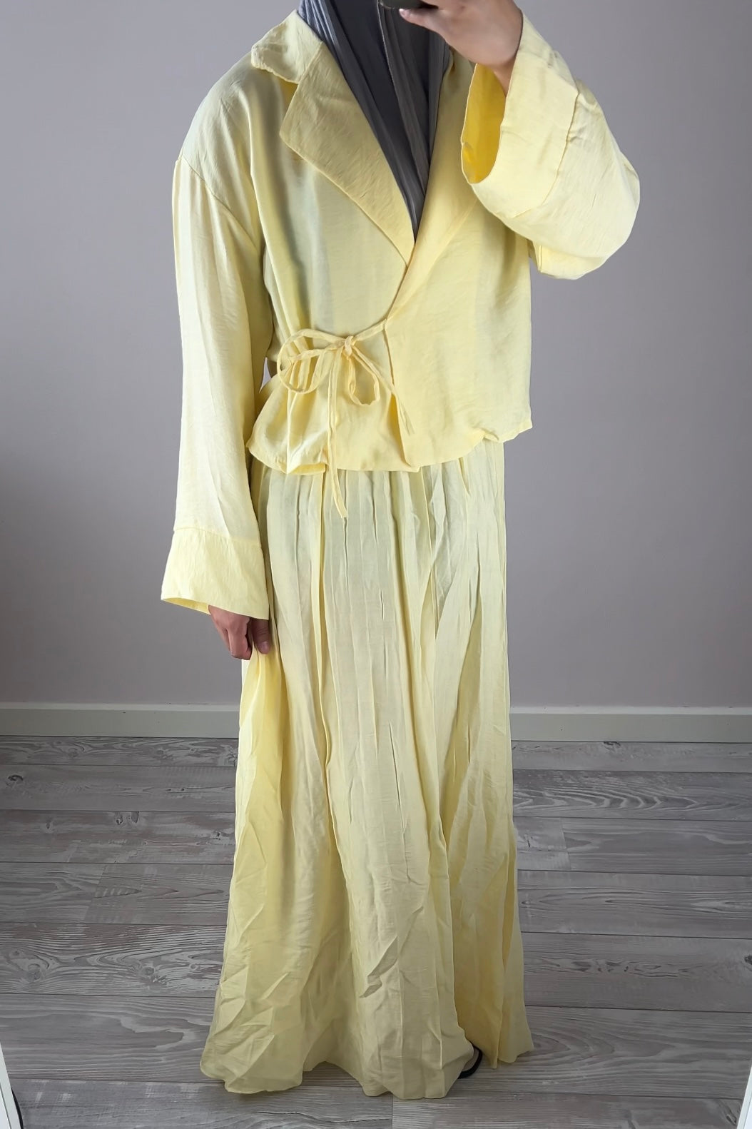 BUTTER YELLOW PLISSE WRAP SET