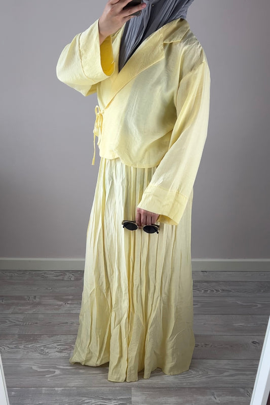 BUTTER YELLOW PLISSE WRAP SET