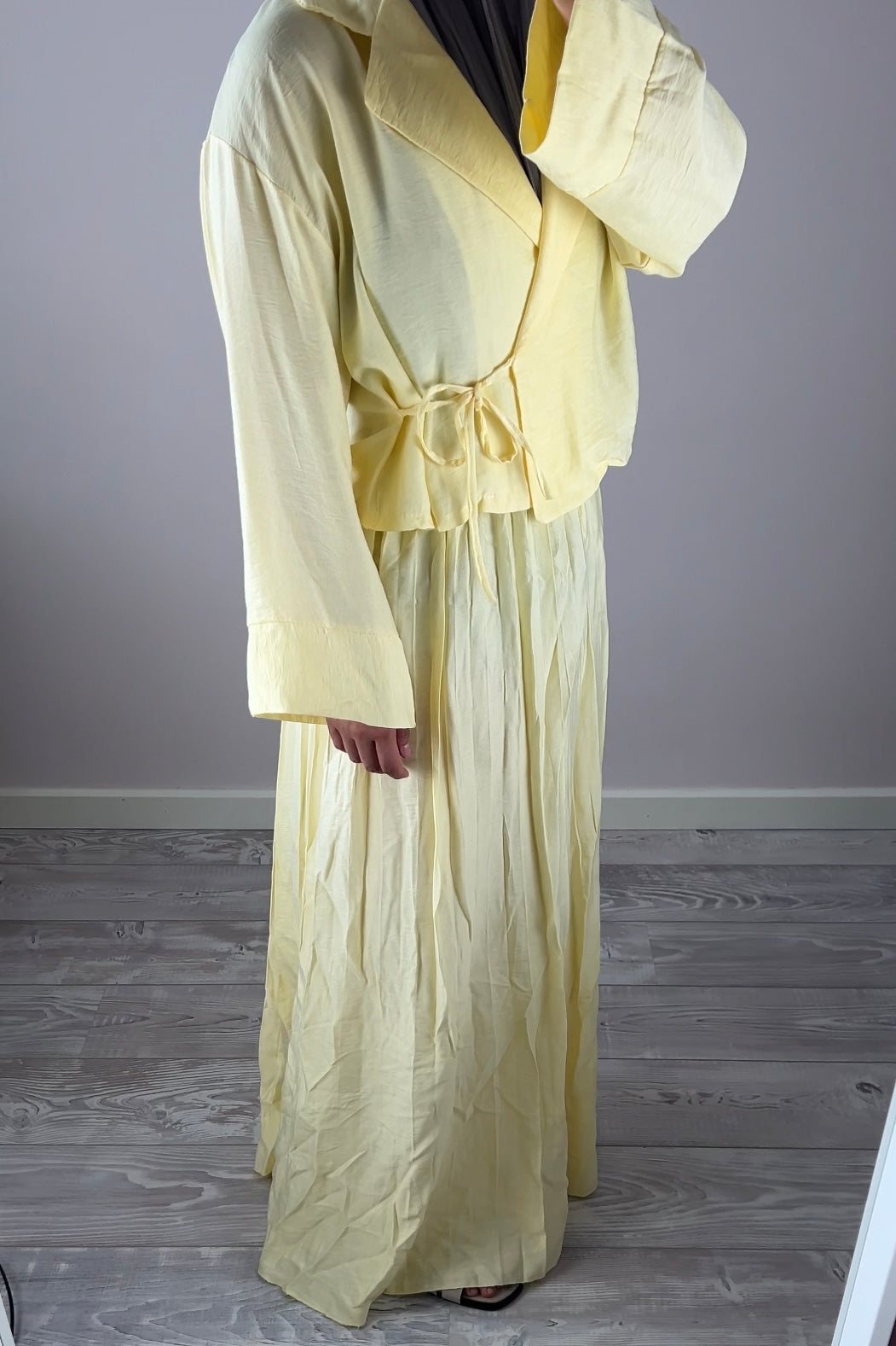 BUTTER YELLOW PLISSE WRAP SET