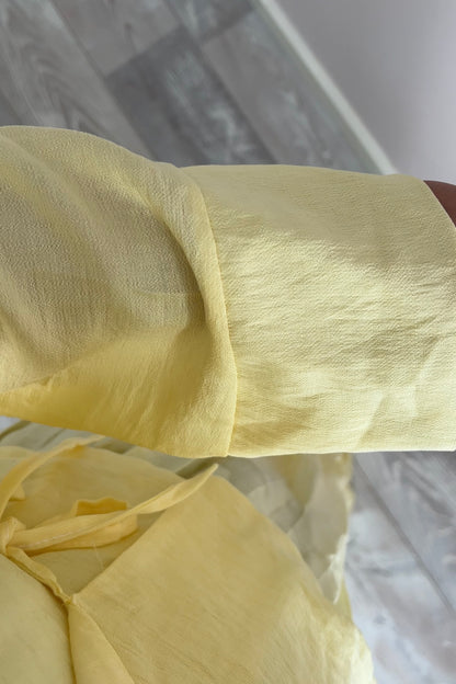 BUTTER YELLOW PLISSE WRAP SET