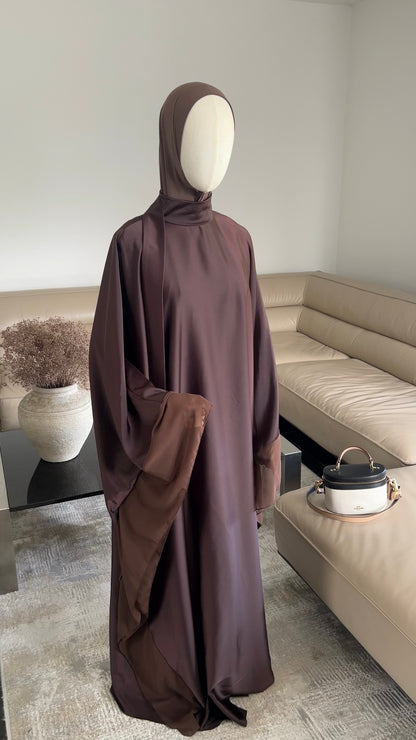 LAYERED PREMIUM DRESS DARK BROWN