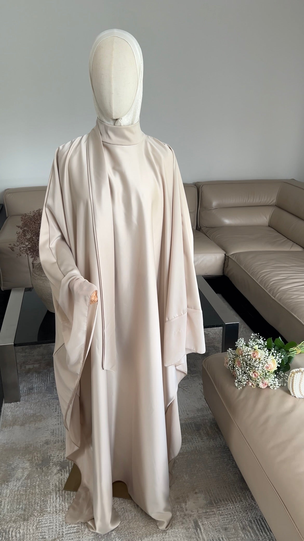 LAYERED PREMIUM DRESS BEIGE