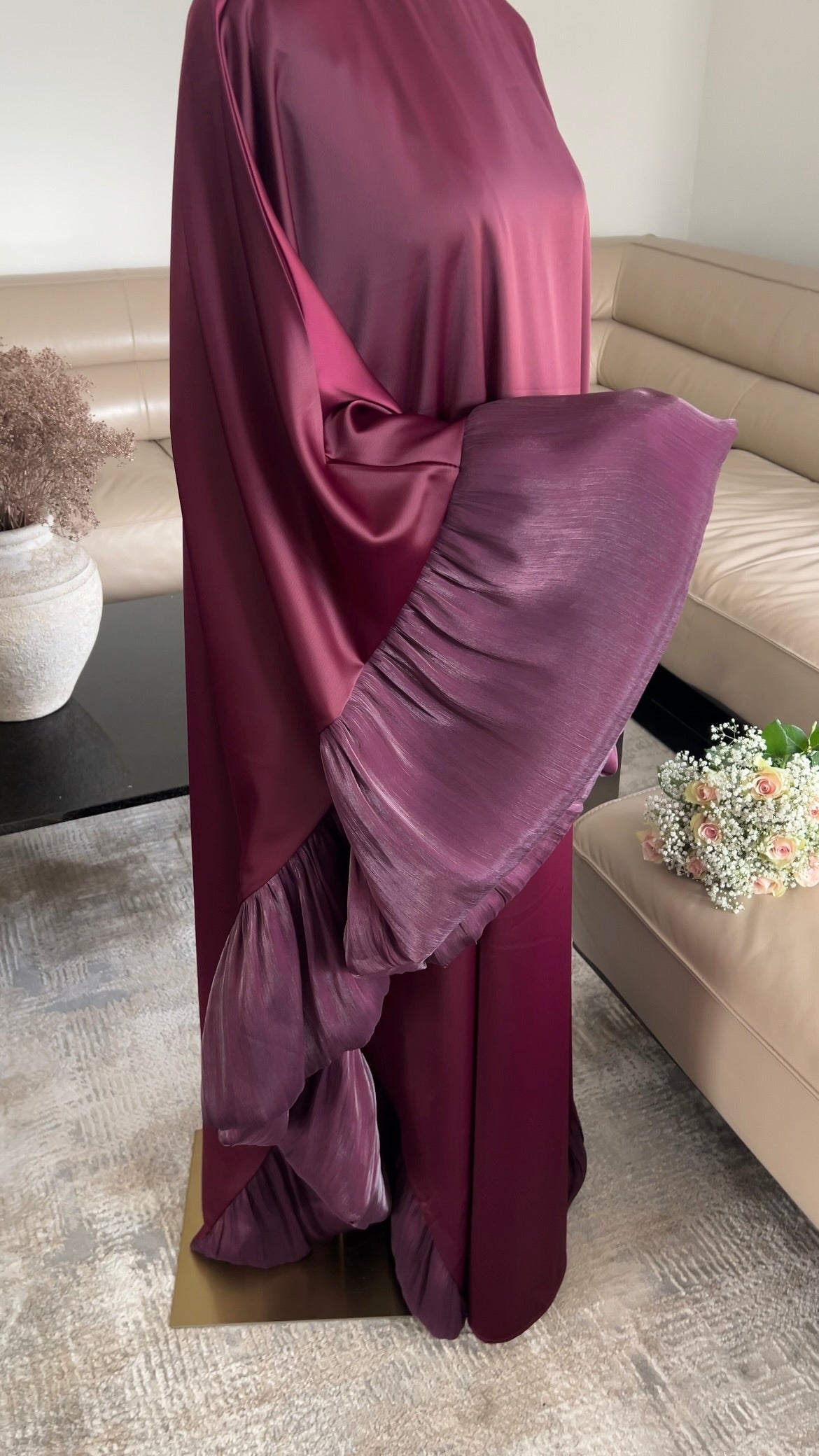 BUTTERFLY ABAYA BORDEAUX