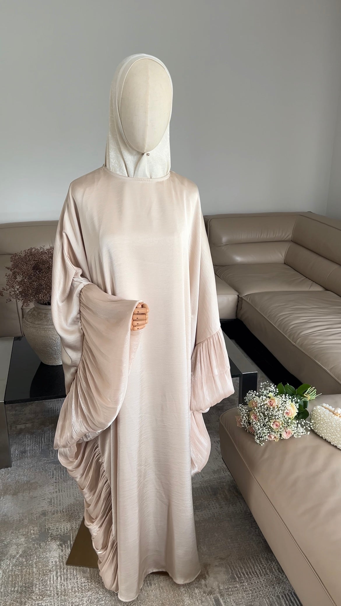 BUTTERFLY ABAYA BEIGE