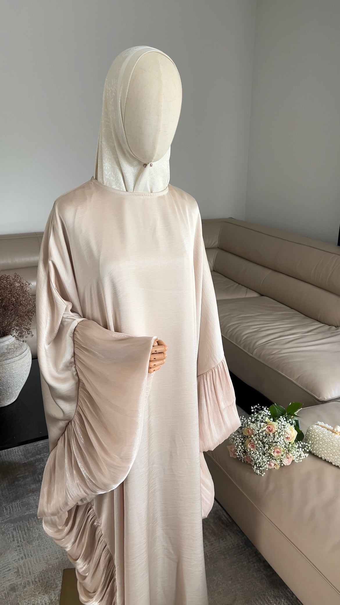 BUTTERFLY ABAYA BEIGE