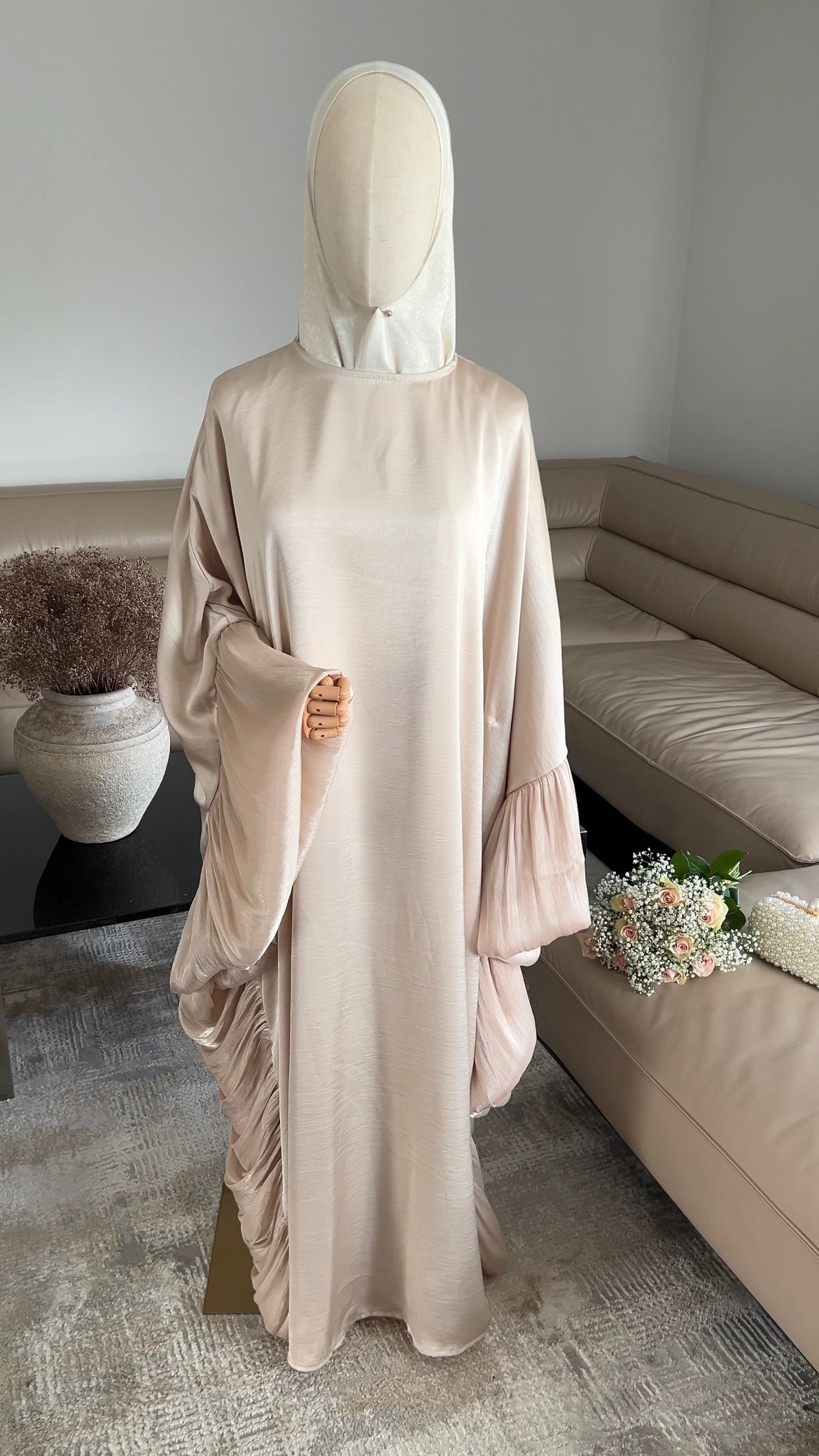 BUTTERFLY ABAYA BEIGE