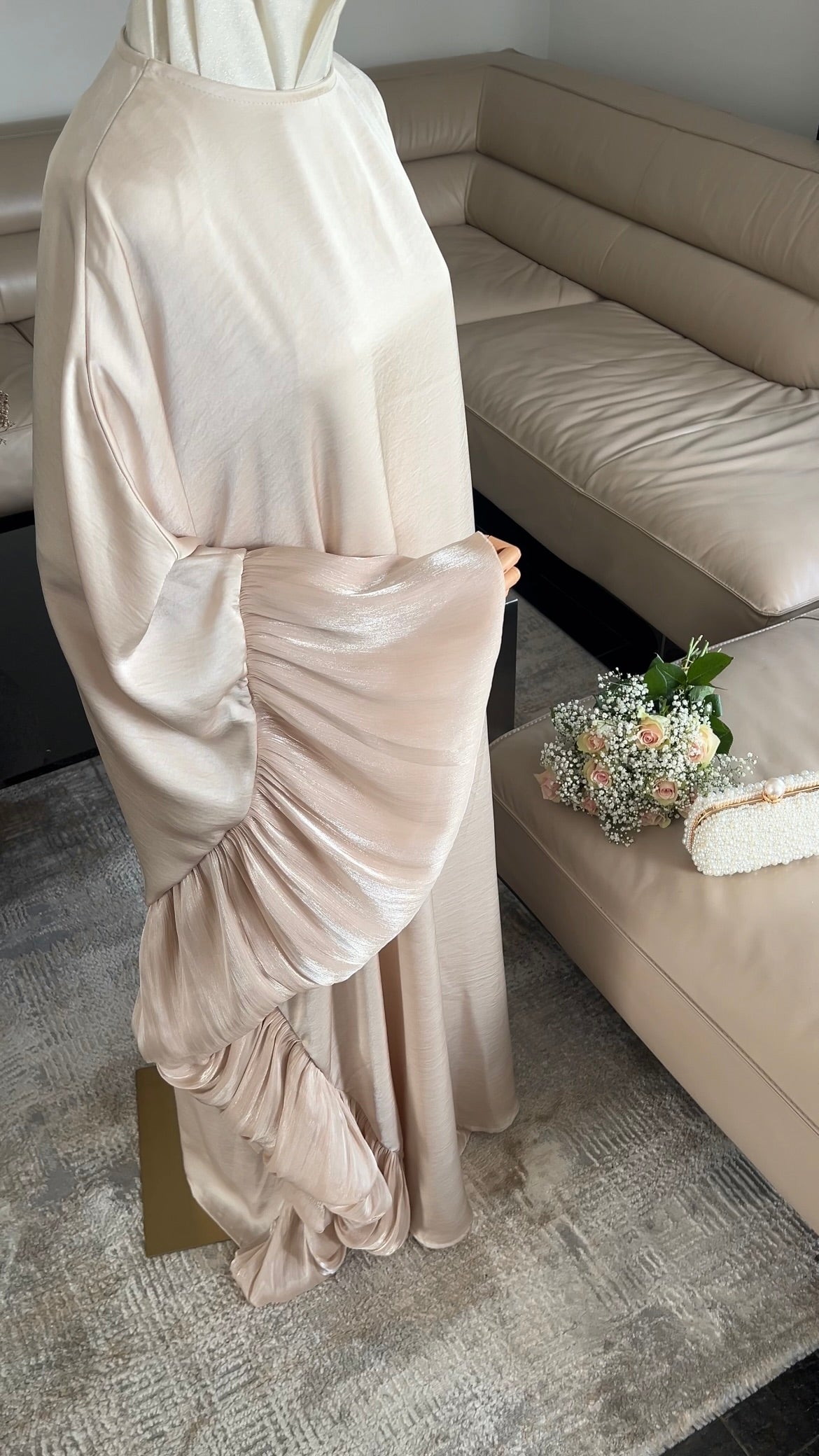 BUTTERFLY ABAYA BEIGE