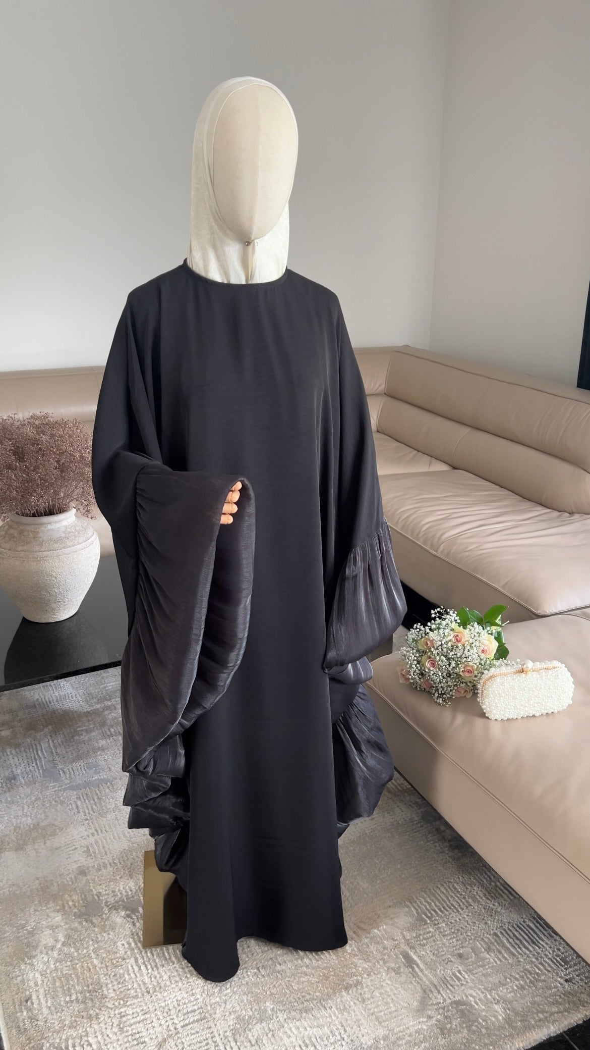 BUTTERFLY ABAYA BLACK