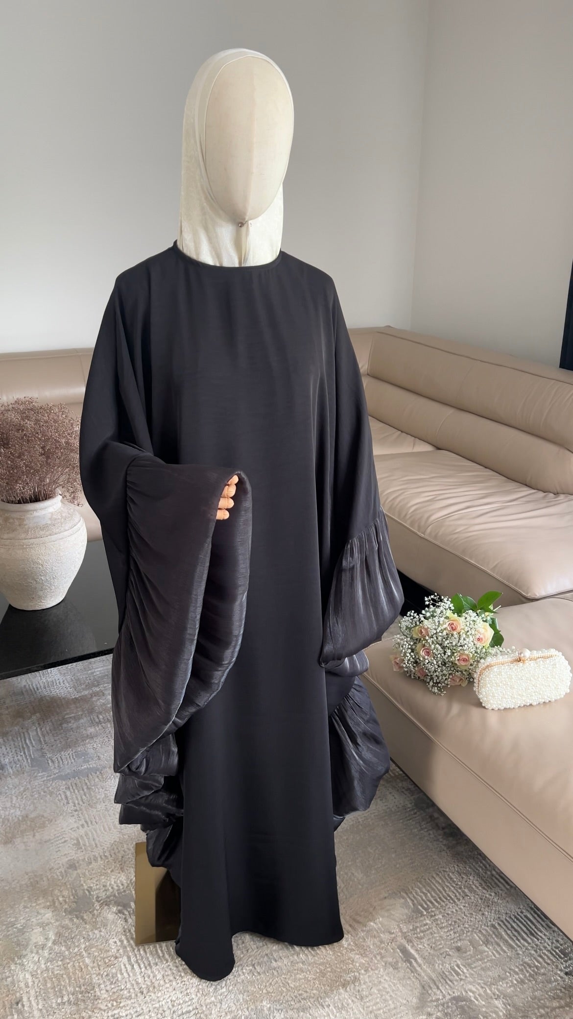 BUTTERFLY ABAYA BLACK