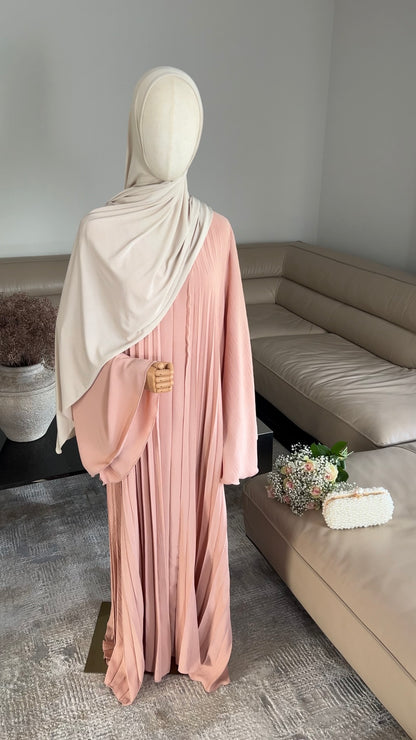 PLEATED DRESS PEACH