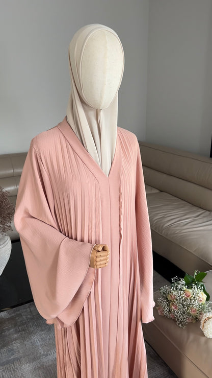 PLEATED DRESS PEACH