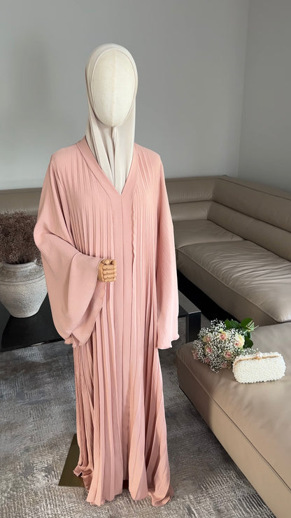 PLEATED DRESS PEACH