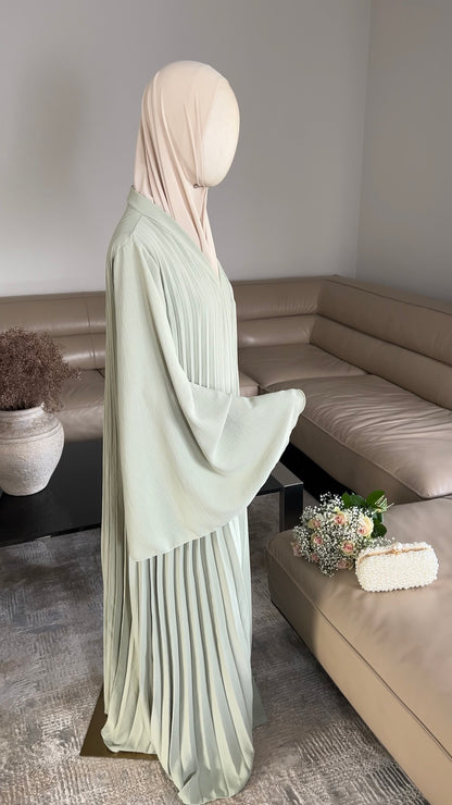 GREEN PLEATED DRESS
