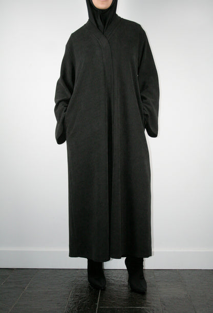 BLACK RIBBED ABAYA