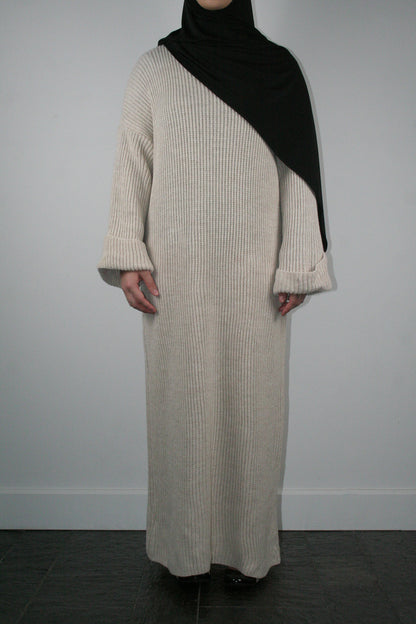 BEIGE KNIT DRESS