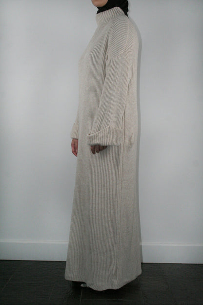 BEIGE KNIT DRESS