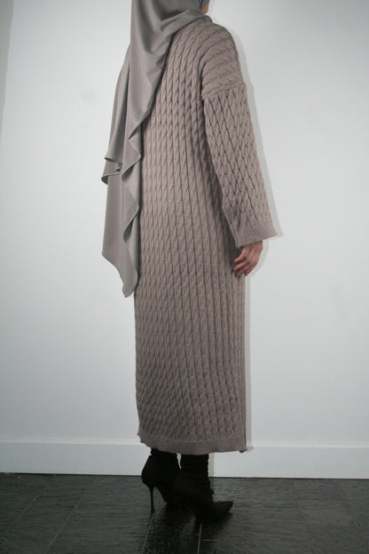 TAUPE CABLE DRESS
