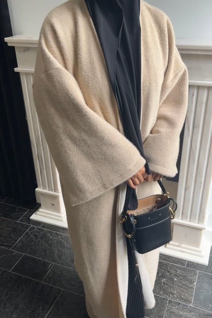 PRE ORDER - CAMEL TEDDY ABAYA COAT (WILL BE SHIPPED 03/11)