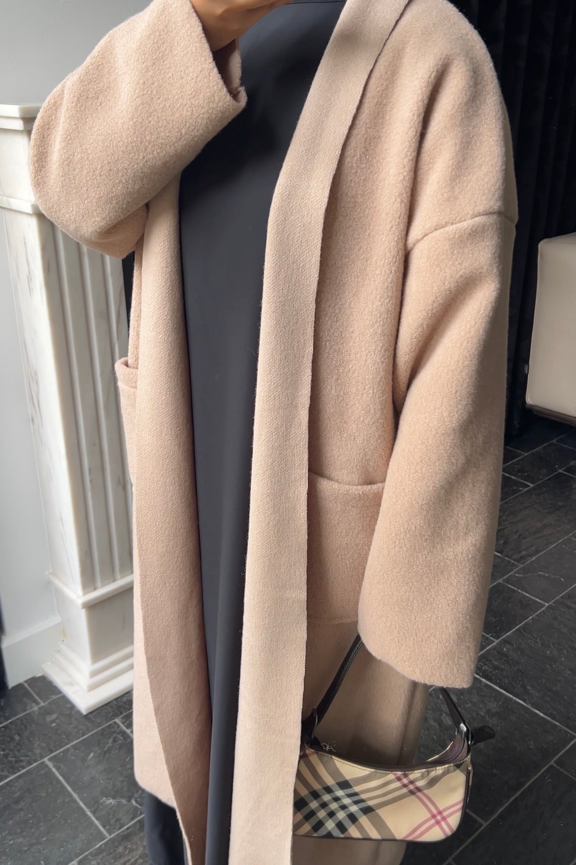 TAUPE FLUFFY COAT