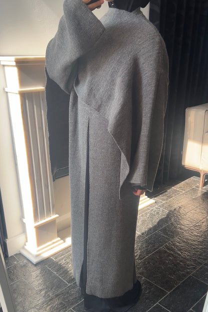 CHARCOAL SCARF PONCHO ABAYA