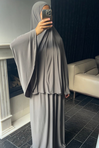 KHAKI KHIMAR SET (SKIRT)