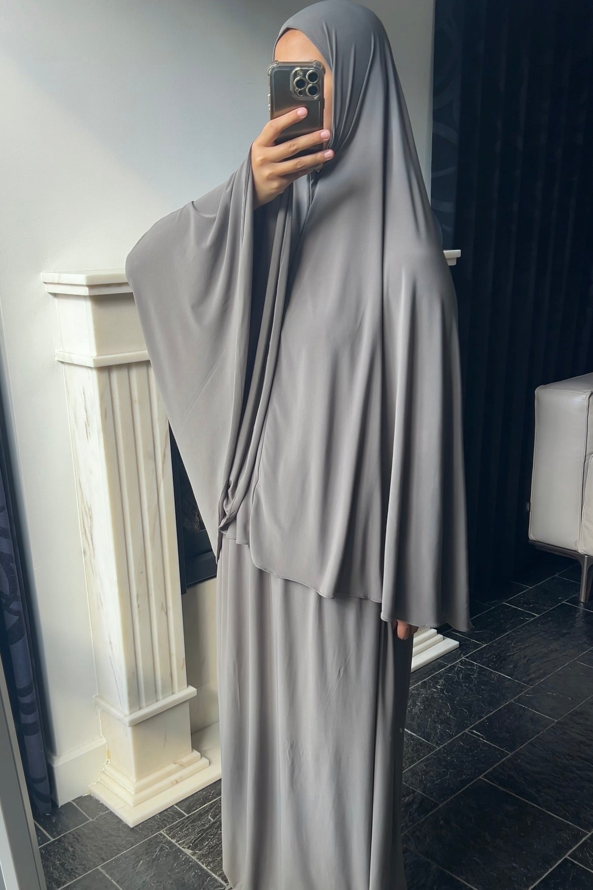 KHAKI KHIMAR SET (SKIRT)