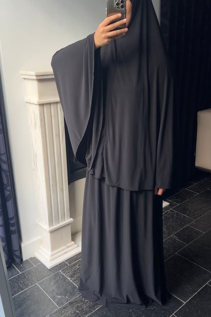 BLACK KHIMAR SET (SKIRT)