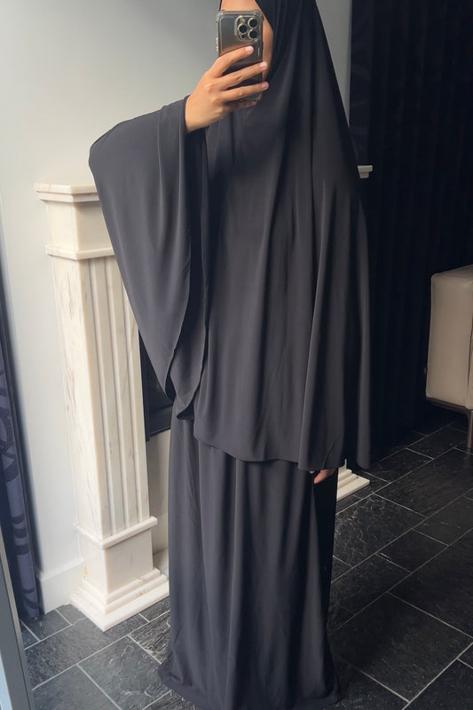 BLACK KHIMAR SET (SKIRT)