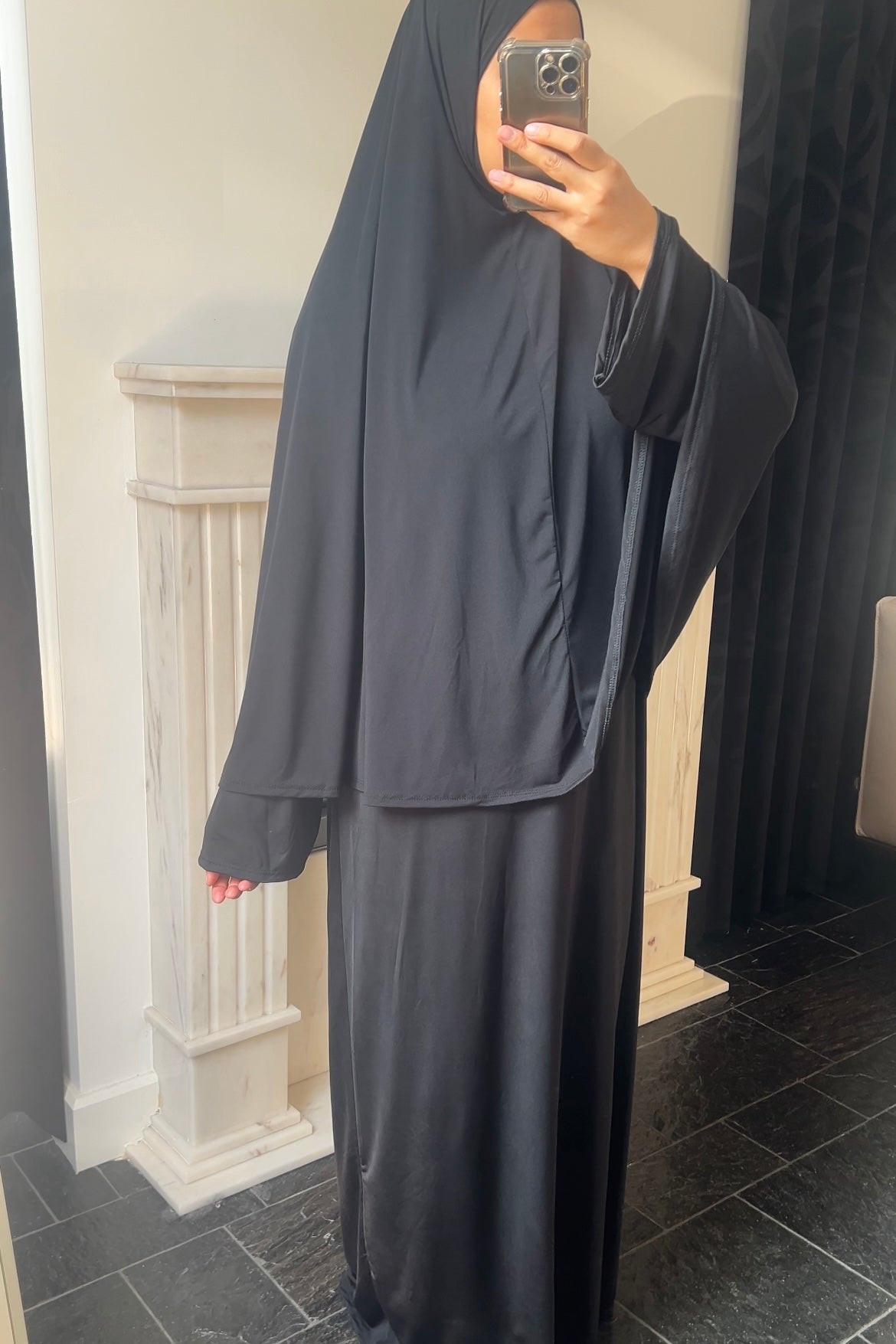 BLACK KHIMAR SET (DRESS)