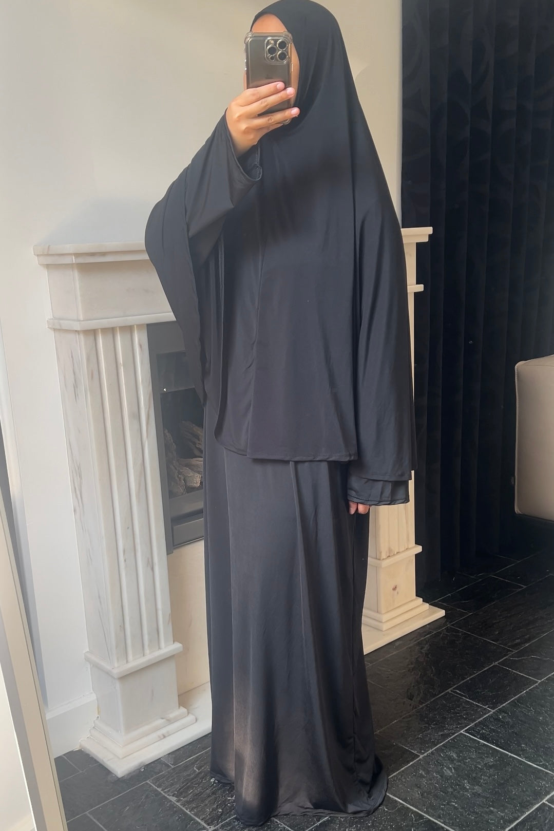 BLACK KHIMAR SET (DRESS)