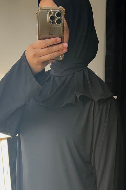 BLACK INSTANT HIJAB