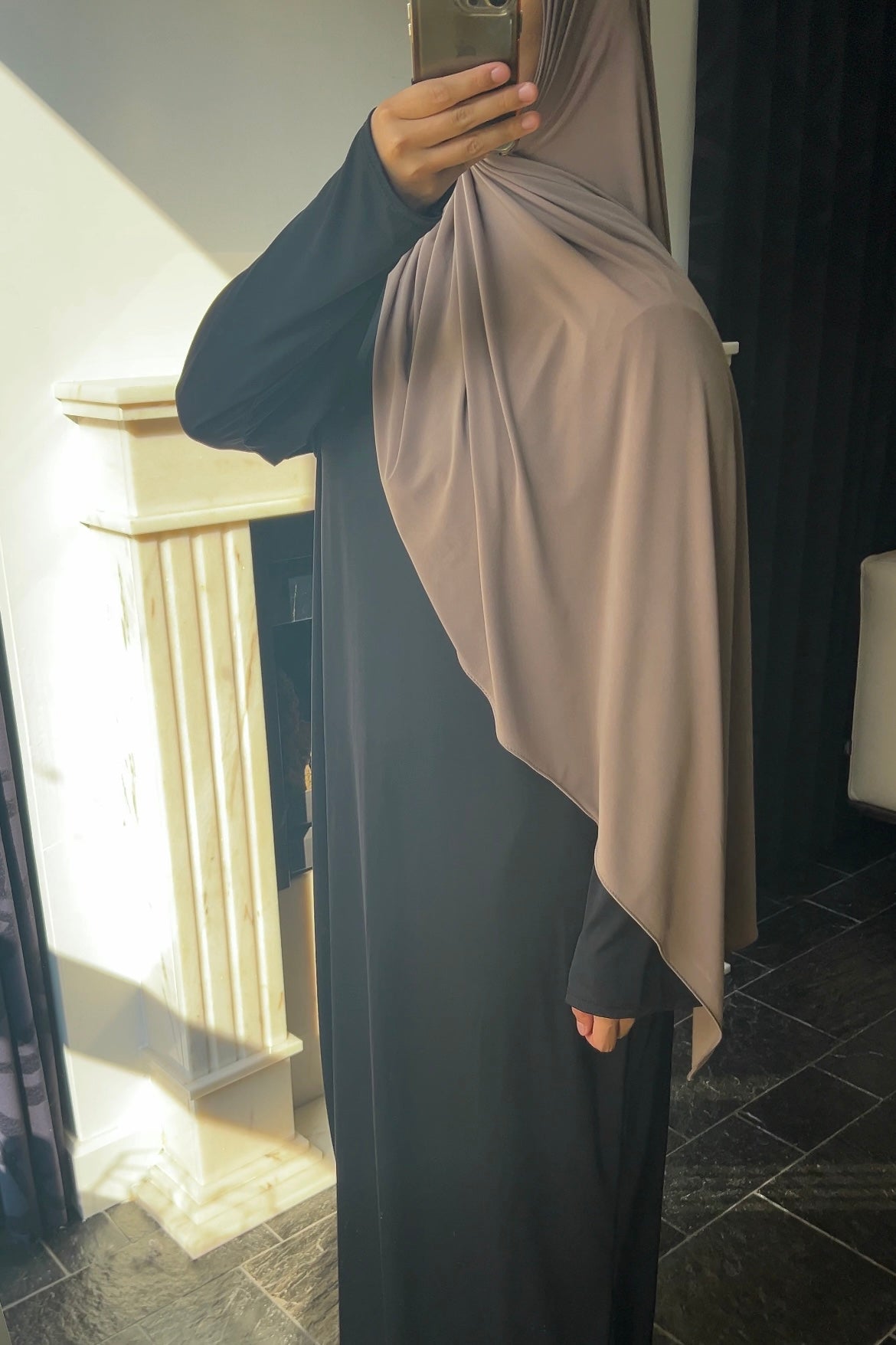 BROWN TAUPE JERSEY HIJAB