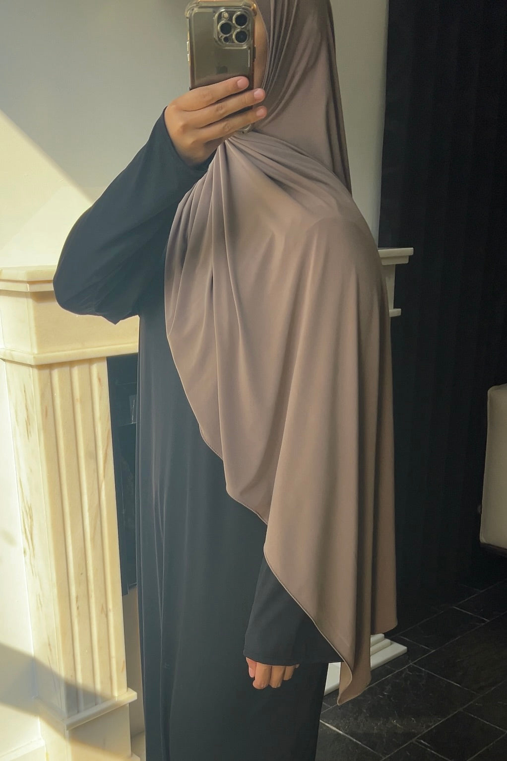 BROWN TAUPE JERSEY HIJAB