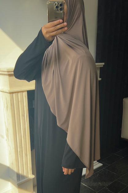BROWN TAUPE JERSEY HIJAB