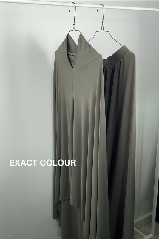 KHAKI KHIMAR SET (SKIRT)