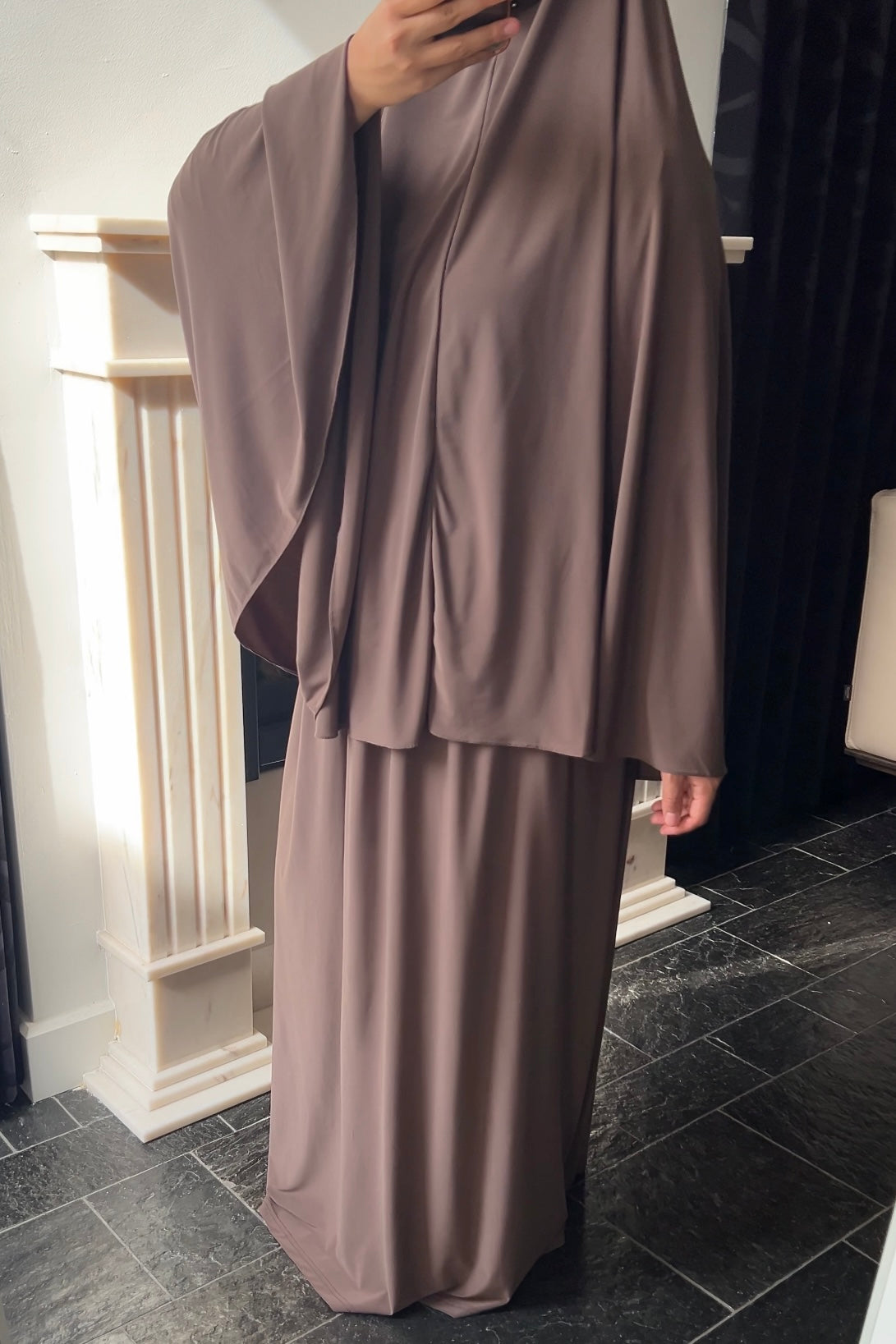 DARK BROWN KHIMAR SET (SKIRT)