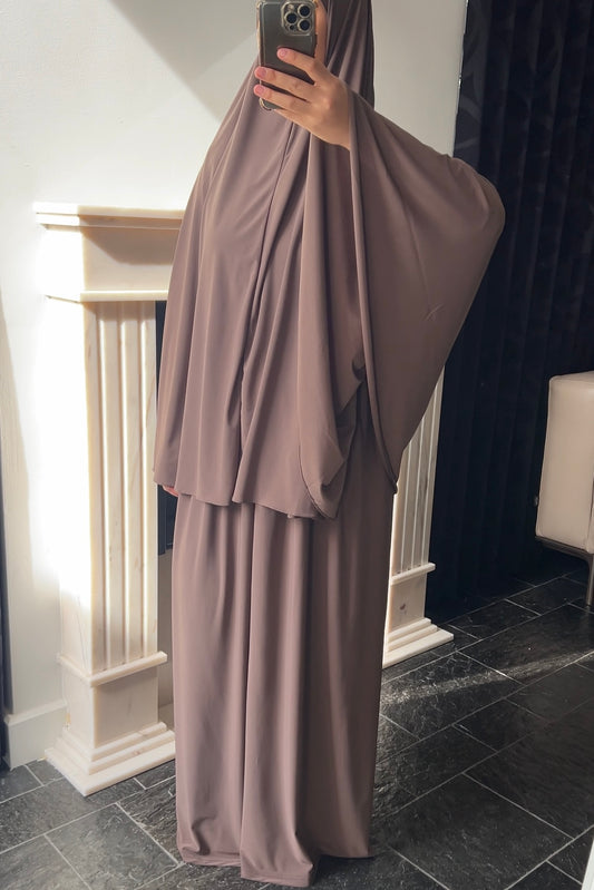 DARK BROWN KHIMAR SET (SKIRT)