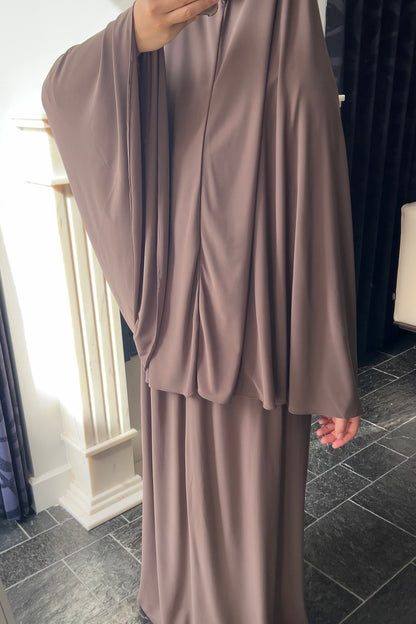 DARK BROWN KHIMAR SET (SKIRT)