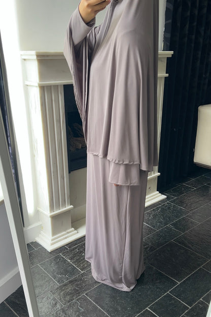 TAUPE KHIMAR SET (DRESS)