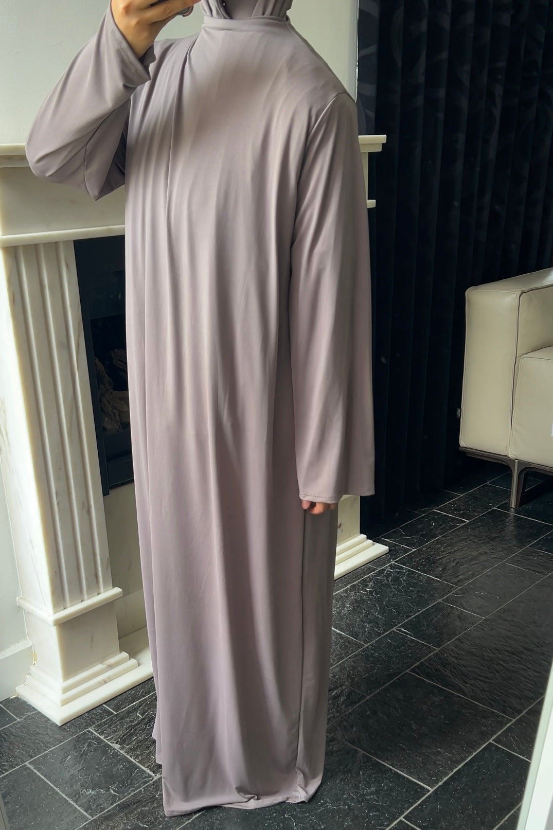 TAUPE KHIMAR SET (DRESS)
