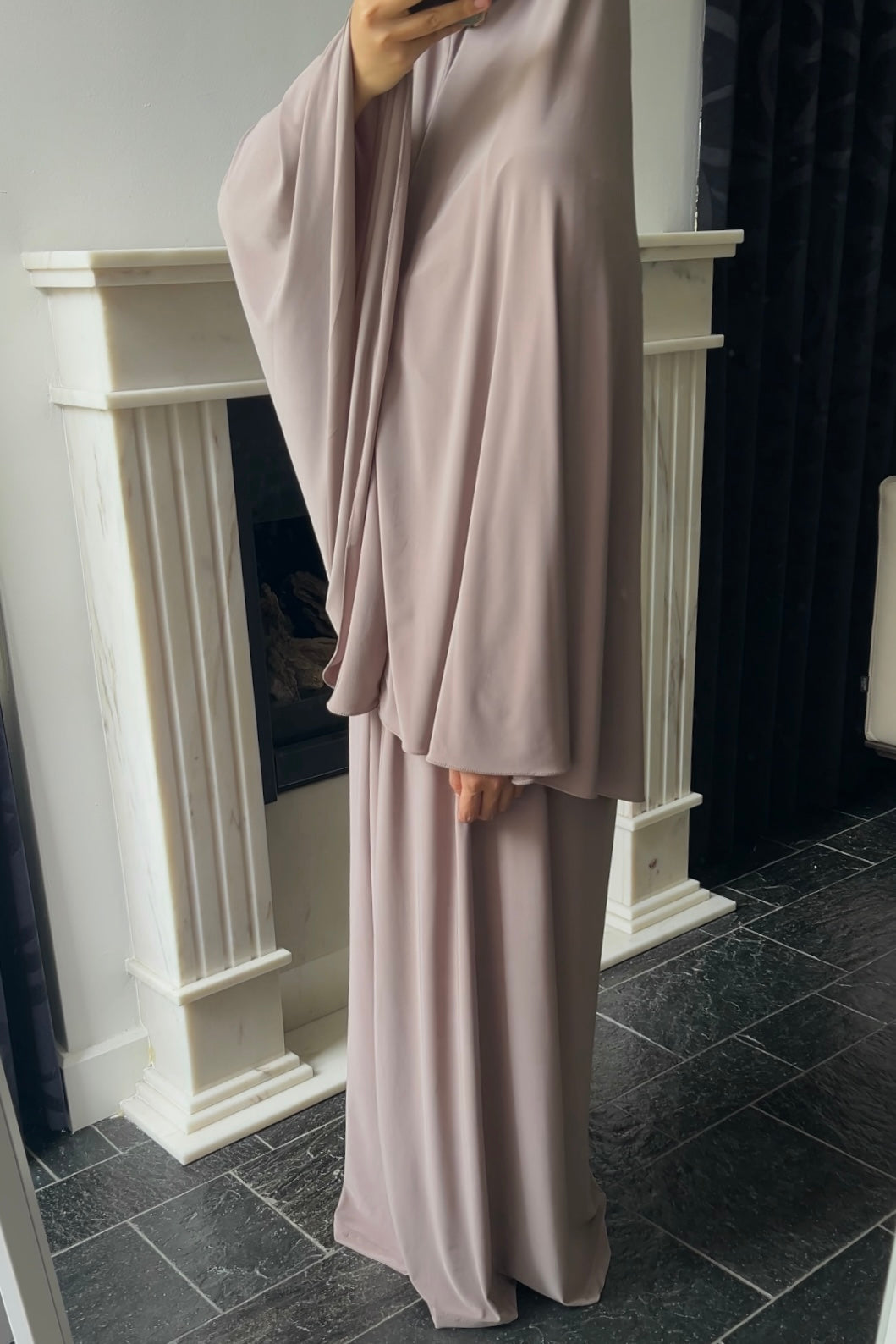 TAUPE KHIMAR SET (SKIRT)