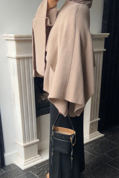 CAMEL SCARF PONCHO