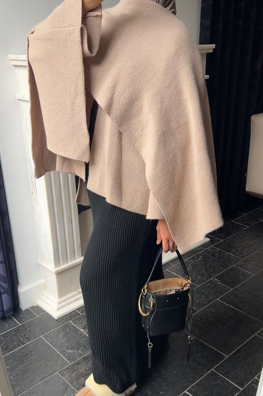 CAMEL SCARF PONCHO