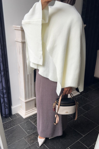 OFF-WHITE SCARF PONCHO