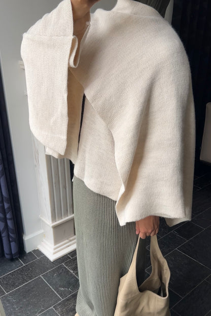 BEIGE SCARF PONCHO